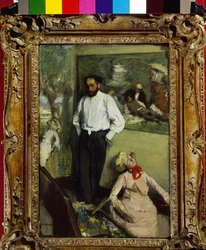 O Homem e o Pantin ou Retrato de Henri Michel Levy no seu Estúdio 1879. Pintura de Edgar Degas (1834-1917). Museu Calouste Gulbenkian, Lisboa, Portugal.