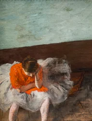 La Lecon de danse (Sala de Repetição) (detalhe). Por volta de 1879. Óleo sobre tela.