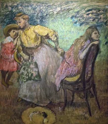 Madame Alexis Rouart e os seus filhos (ca. 1905). Edgar Degas (1834-1917). Pastel e carvão sobre papel vegetal colado em cartão. Museu de Belas-Artes da Cidade de Paris, Petite Palais.