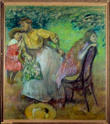 A Madame Alexis Rouart e os seus filhos. Pintura de Edgar Degas (1834-1917)