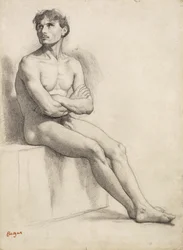 Homem sentado, Estudo nu, 1858
