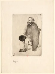 Manet sentado, de três quartos para a esquerda