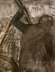 Músicos na orquestra (detalhe). Por volta de 1870. Óleo sobre tela.