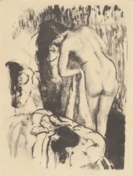 Mulher nua em pé, secando-se (Femme nue debout, um toilette sa), c.1890