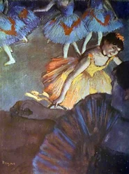 Pintura intitulada Um balé visto de uma caixa de ópera por Edgar Degas