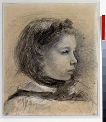 Retrato de Giulia Bellelli Estudo para "a família Bellelli" Desenho de Edgar Degas (1834-1917) Por volta de 1858-1859 Dim.0,23 x 0,19 m Paris. Museu do Louvre