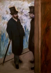 Retrato de amigos, em cena (também conhecido como "Retrato de Ludovic Halevy e Albert Boulanger-Caverna"). 1879. Pastel sobre papel.