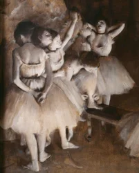 Repetição de um balé no palco