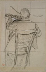 Violinista sentado visto de trás, 1875-1876