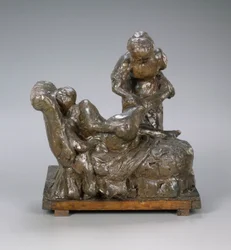 The Masseuse, Group, c.1895 (plastilina, armadura de metal, madeira, cortiça, sobre base de madeira)