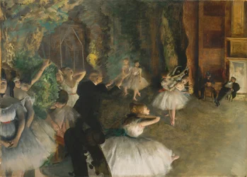 O ensaio do balé no palco, c.1878-79