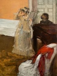 A Repetição da Canção (detalhe). Por volta de 1869. Óleo sobre tela.