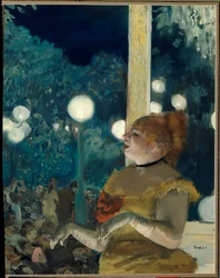 A canção do cão (Emma Valladon chamada Theresa (1837-1913) no concerto do café) Pintura de Edgar Degas (1834-1917), guache e pastel, 57,5 cm x 45 cm