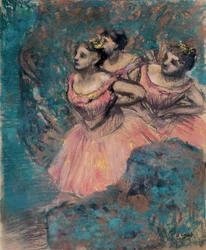Três dançarinos em Red par Degas, Edgar (1834-1917)