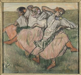 Trois danseuses russes - Three Russian Dancers, de Degas, Edgar (1834-1917). Pastel sobre papel, final da década de 1890. Dimensão : 62x67 cm. Nationalmuseum Estocolmo