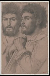 Dois estudos de retrato de um homem, c.1856-57