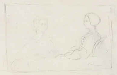 Verso de Duas Mulheres Sentadas, 1856-1860.