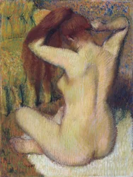 Mulher a pentear o cabelo, c. 1888-90