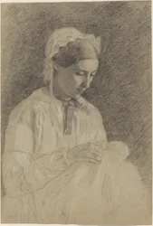 Mulher Bordando, 1855-1860