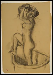 Mulher, ficar, banheira, c.1890-92