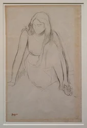 Mulher sentada à beira da água. Por volta de 1867-1868. Lápis preto sobre papel de velino.