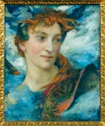 Cabeça de um deus Aguarela (aguarela)