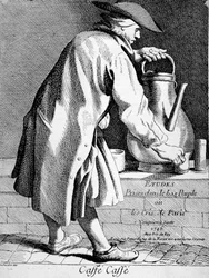 Comerciante de café - desenho de Bouchardon