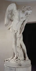 Cupido esculpindo seu arco do Clube de Hércules