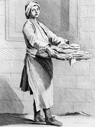 Tortas quentes, 1737, gravadas pela escola francesa (século XVIII)