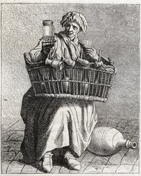 The Cognac Merchant - Pepetit metier de Paris (Estudos tirados dos Low People, ou dos Cries de Paris) - gravura de Edme Bouchardon (1698-1762)