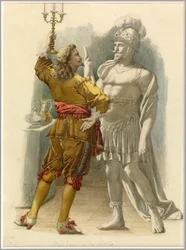 Retrato de Dom Juan e a estátua, c.1870 (aguarela)
