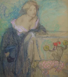 Mulher com a máscara, 1911 (pastel sobre papel)