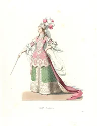 Mulher francesa em traje de balé