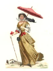 Mulher francesa em vestido de verão