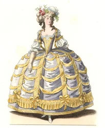 Mulher francesa em vestido de baile