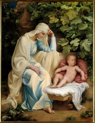 Virgem e criança. Pintura de Edmond Lechevallier-Chevignard (Lechevallier Chevignard