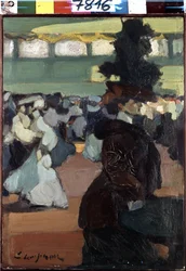 Num baile. Pintura por Edmond Lempereur (1876-1909)