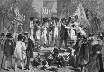 Um leilão de escravos em Richmond, de "Le Globe Illustre