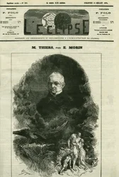 Retrato de Adolphe Thiers (1797-1877), político francês. Capa em "L