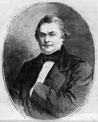 Retrato de Claude Alphonse Delangle (1797-1869), magistrado e político francês. Gravura de Morin em "O Mundo Ilustrado" n°63 de 26 de Junho de 1858.