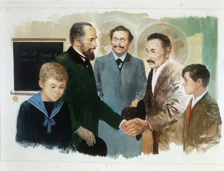 O carvoeiro e o cavalheiro, de Coração, de Edmondo De Amicis, desenhando