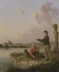 The Young Anglers (óleo no painel)