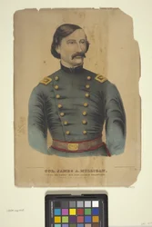Coronel James A. Mulligan (litografia colorida à mão)