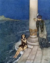 La petite sirène - em "Contes" de Hans Christian Andersen, ilustrado por Edmund (Edmond) Dulac (1882-1953), ed. Piazza, Paris. Piazza, Paris