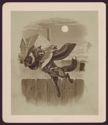 Ilustração para "A Raposa e o Ganso" de E Caldwell (litografia a cores)