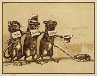 Ilustração para Três Ratos Cegos (cor litho)