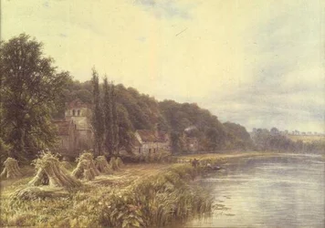 Riverside Village com figuras de pesca