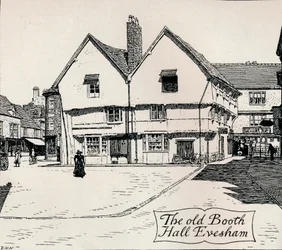 O antigo Booth Hall, Evesham, século XIX
