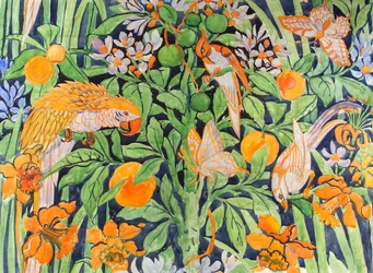 Jungle Chat c1930 (gouache sobre papel)