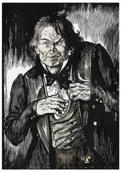 O Sr. Hyde depois de tomar o antídoto transforma-se no Dr. Jekyll, Ilustração de Edmund Joseph Sullivan (1869-1933) para o romance L